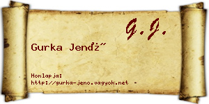 Gurka Jenő névjegykártya